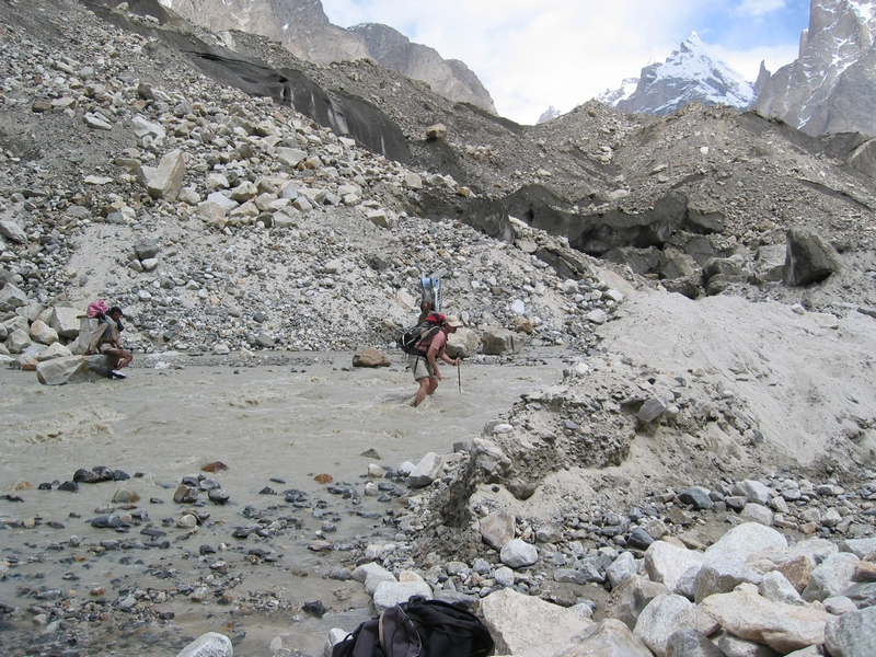 Carsten crosses the small river