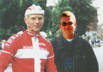 Danish Road Champion Frank H&oslash;j and Carsten Engedal