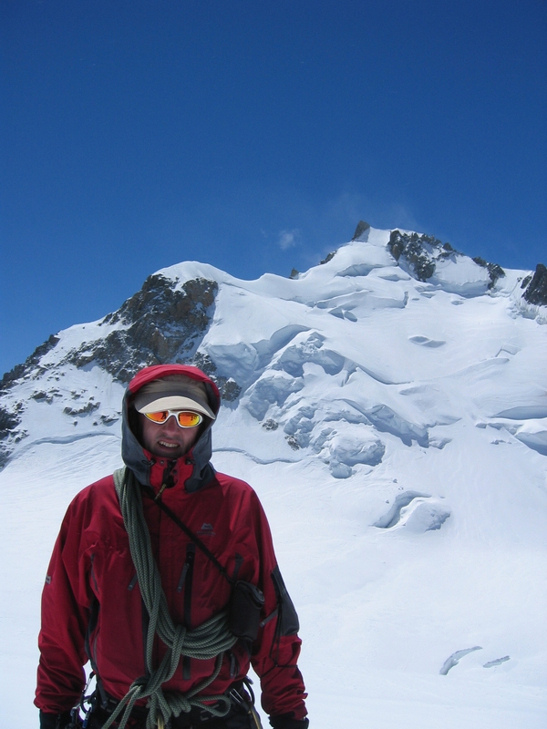 Keld in Col du Maudit (app. 4100m) -- Mont Maudit in the background to the right