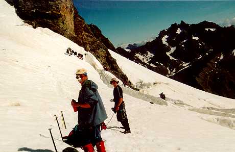 Decending from the top of Mont Pelvoux